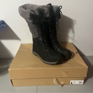 UGG Women's Adirondack III Tall Snow Boots Size 10 Black Grey NWT